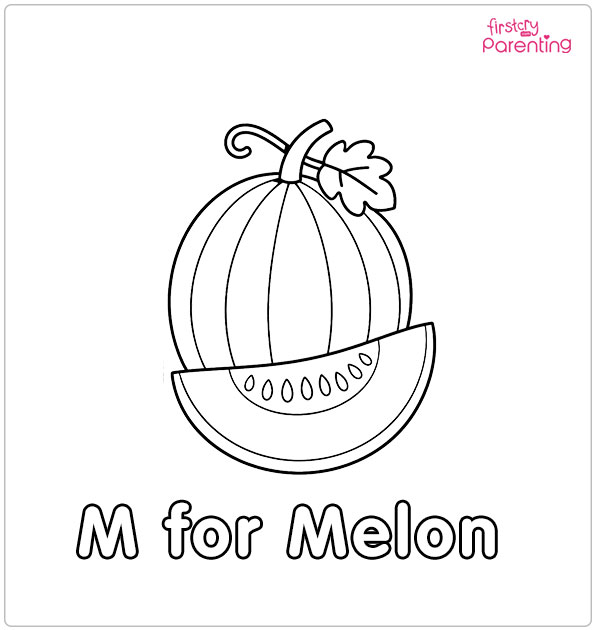 M for Melon Coloring Page M for Melon Coloring Page