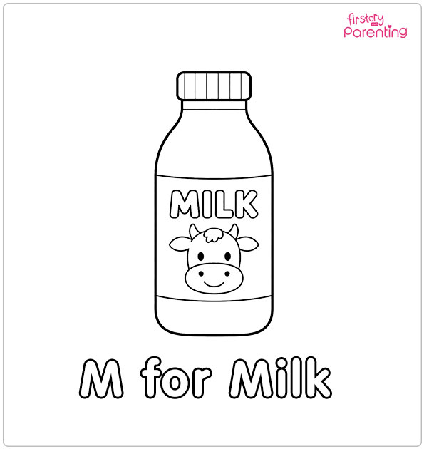 M for Milk Coloring Page M for Milk Coloring Page