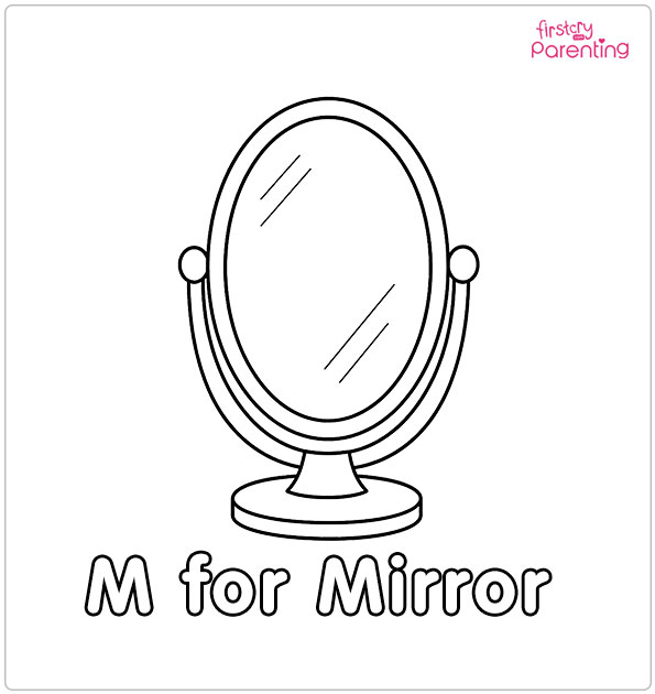 M for Mirror Coloring Page M for Mirror Coloring Page