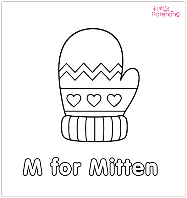 M for Mitten Coloring Page M for Mitten Coloring Page