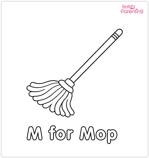 M for Mop Coloring Page M for Mop Coloring Page