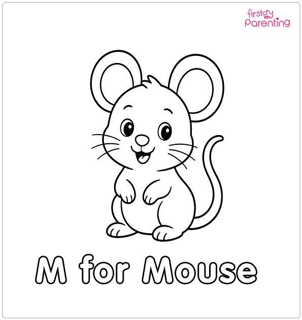 M for Mouse Coloring Page M for Mouse Coloring Page