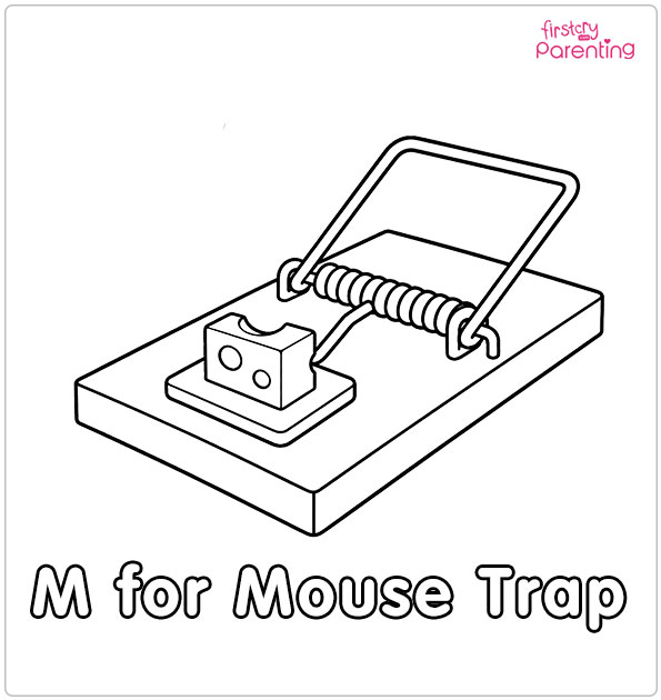 M for Mouse Trap Coloring Page M for Mouse Trap Coloring Page