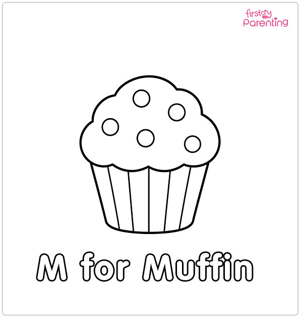 M for Muffin Coloring Page M for Muffin Coloring Page