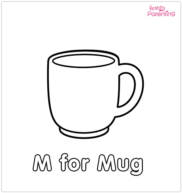 M for Mug Coloring Page M for Mug Coloring Page