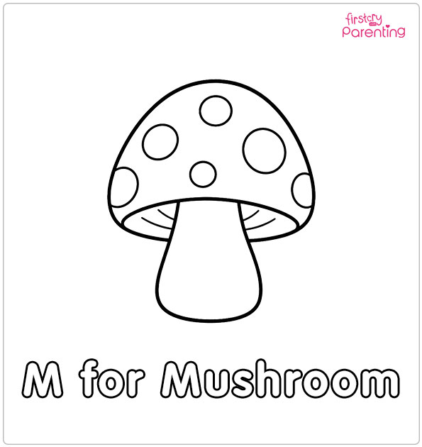 M for Mushroom Coloring Page M for Mushroom Coloring Page