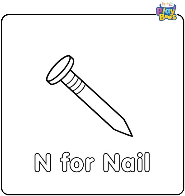 N for Nail Coloring Page N for Nail Coloring Page