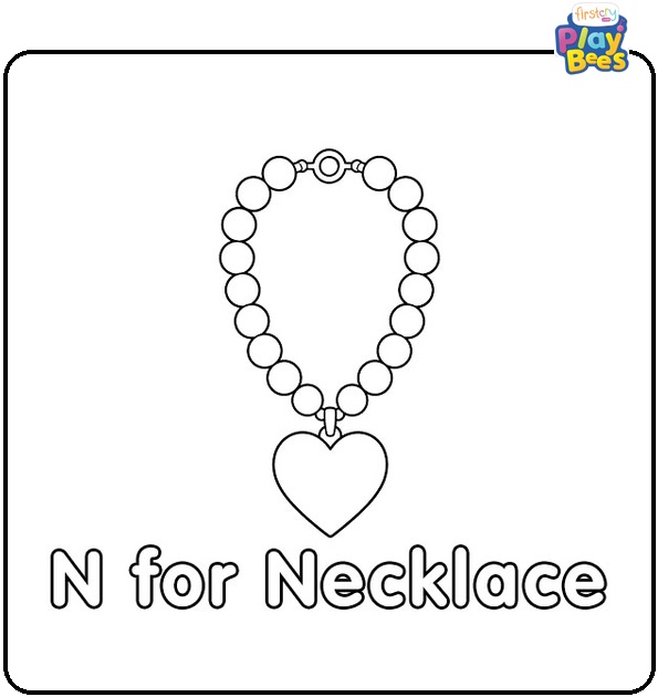 N for Necklace Coloring Page N for Necklace Coloring Page