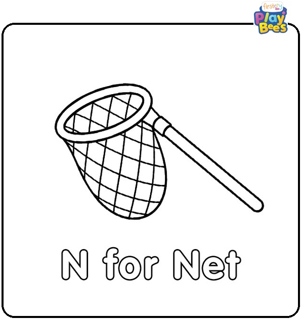 N for Net Coloring Page N for Net Coloring Page
