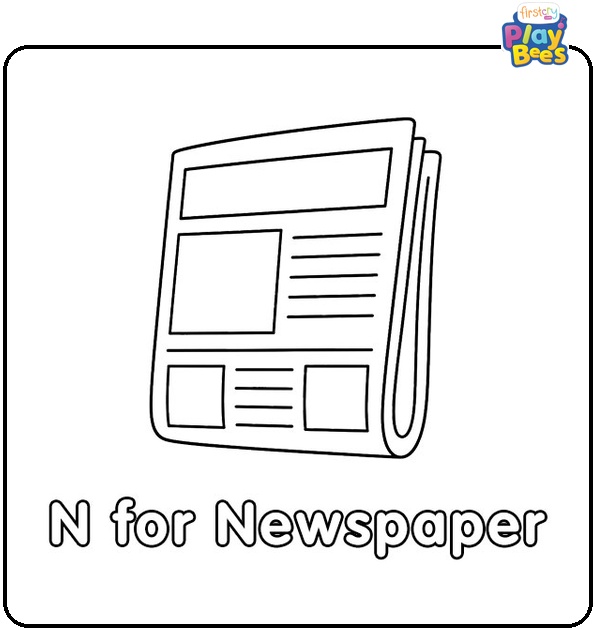 N for Newspaper Coloring Page N for Newspaper Coloring Page
