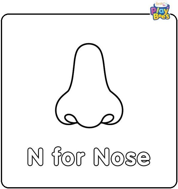 N for Nose Coloring Page N for Nose Coloring Page
