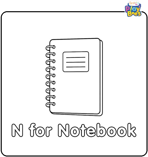 N for Notebook Coloring Page N for Notebook Coloring Page