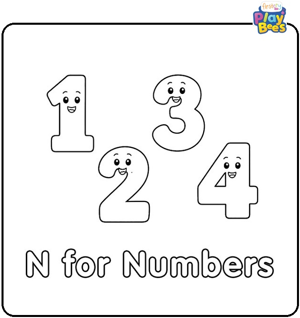 N for Numbers Coloring Page N for Numbers Coloring Page