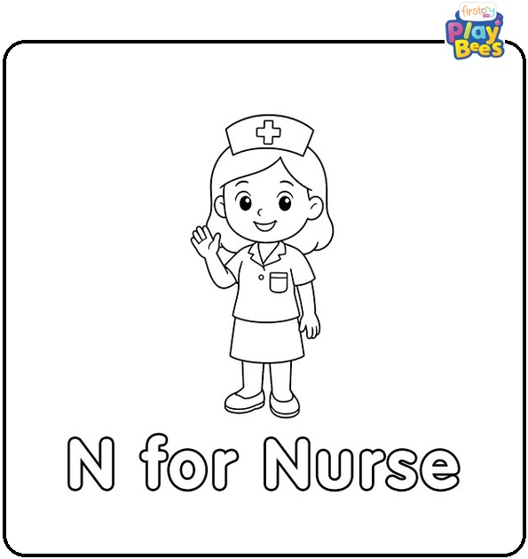 N for Nurse Coloring Page N for Nurse Coloring Page