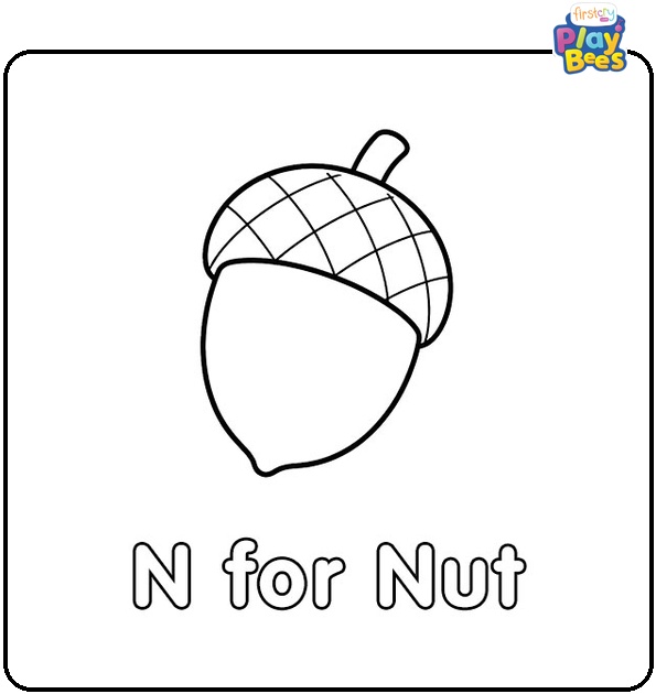 N for Nut Coloring Page N for Nut Coloring Page