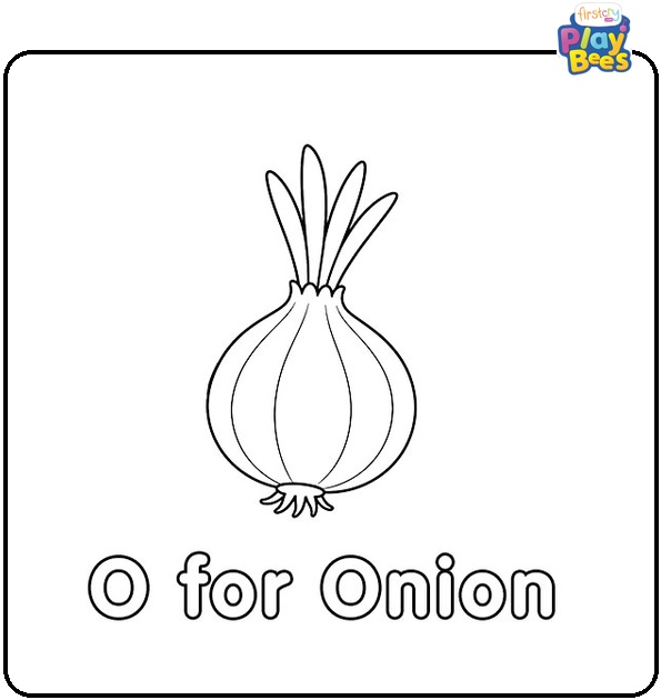 O for Onion Coloring Page