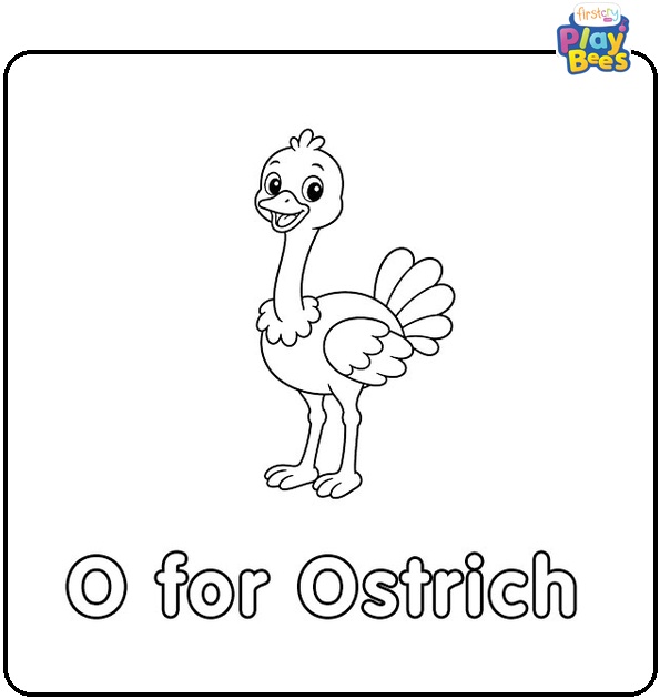 O for Ostrich Coloring Page