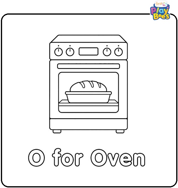 O for Oven Coloring Page