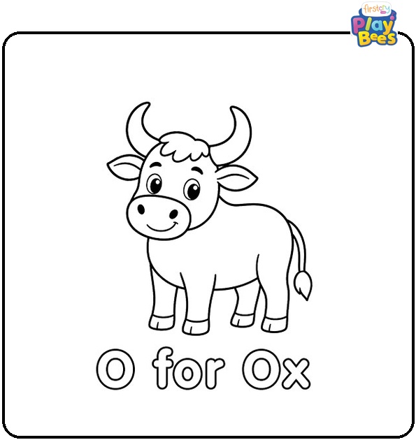 O for Ox Coloring Page