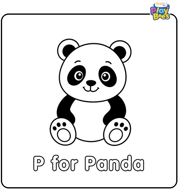 P for Panda Coloring Page P for Panda Coloring Page