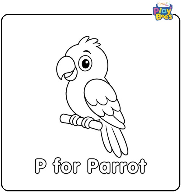 P for Parrot Coloring Page P for Parrot Coloring Page