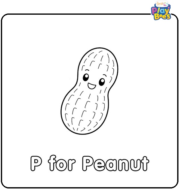 P for Peanut Coloring Page P for Peanut Coloring Page