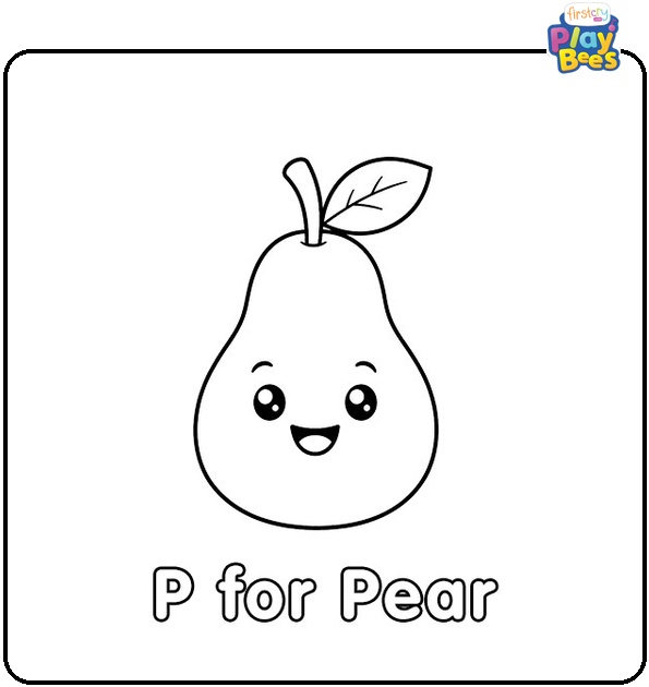 P for Pear Coloring Page P for Pear Coloring Page