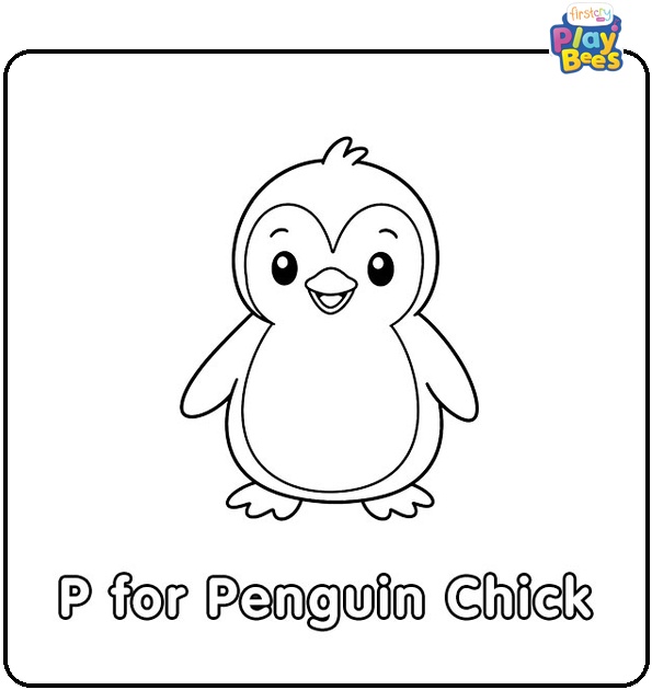 P for Penguin Chick Coloring Page P for Penguin Chick Coloring Page