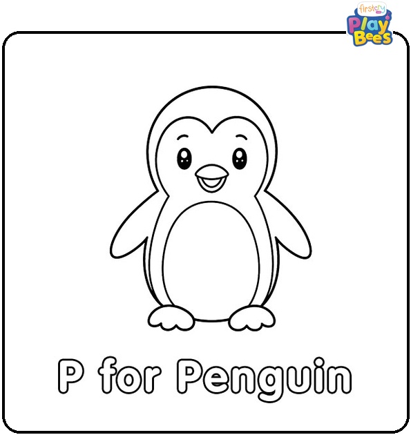 P for Penguin Coloring Page P for Penguin Coloring Page