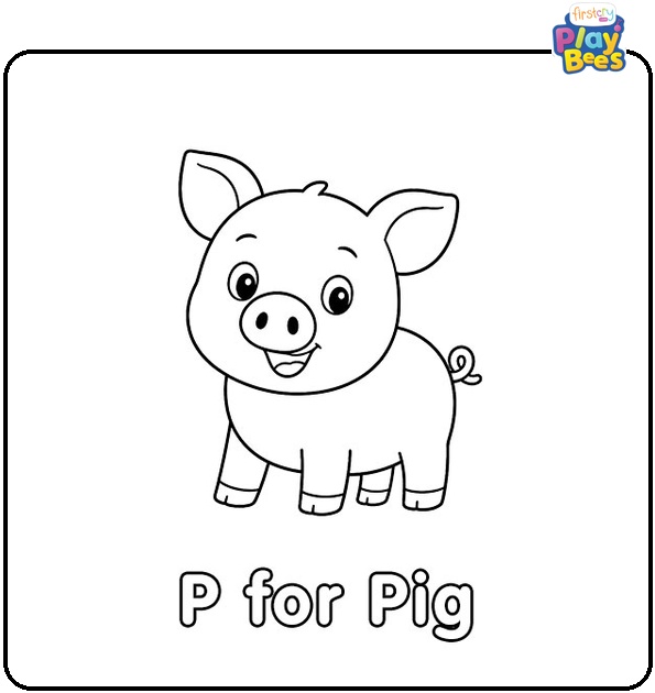 P for Pig Coloring Page P for Pig Coloring Page