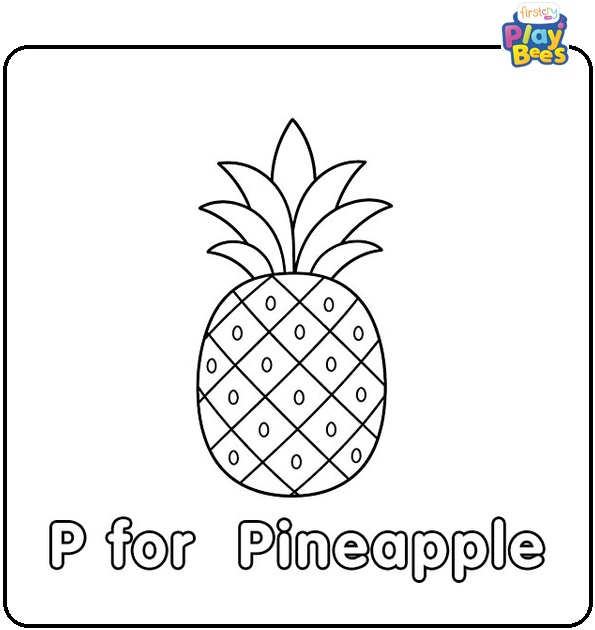 P for Pineapple Coloring Page P for Pineapple Coloring Page