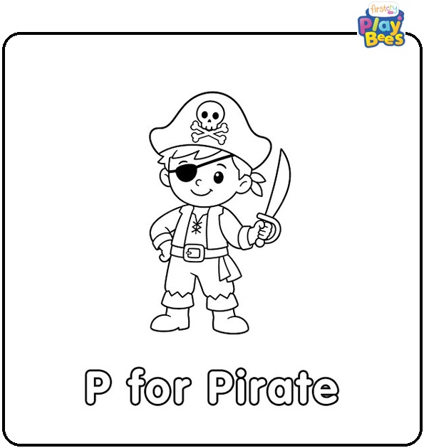 P for Pirate Coloring Page P for Pirate Coloring Page