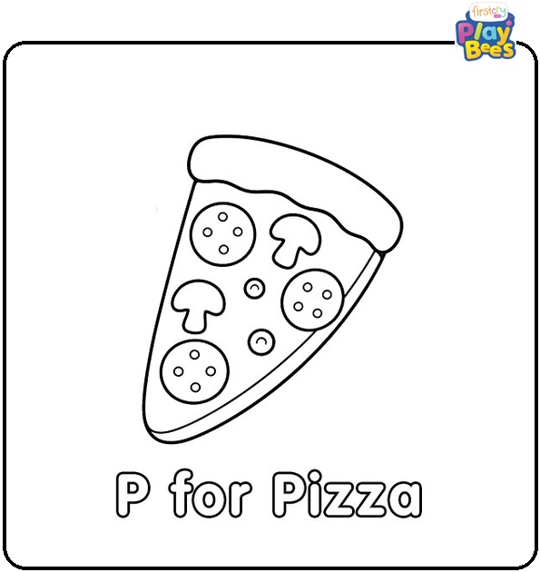 P for Pizza Coloring Page P for Pizza Coloring Page