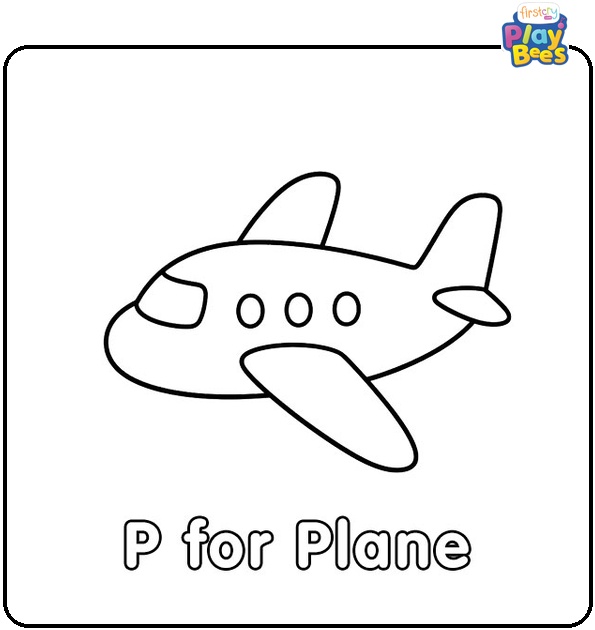 P for Plane Coloring Page P for Plane Coloring Page
