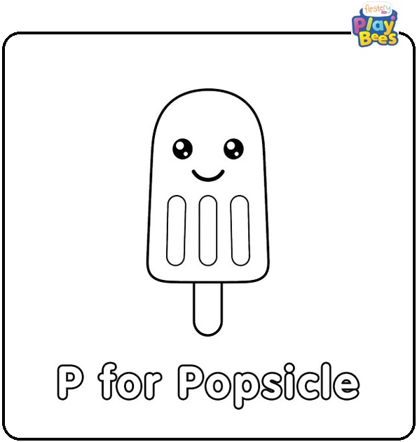 P for Popsicle Coloring Page P for Popsicle Coloring Page