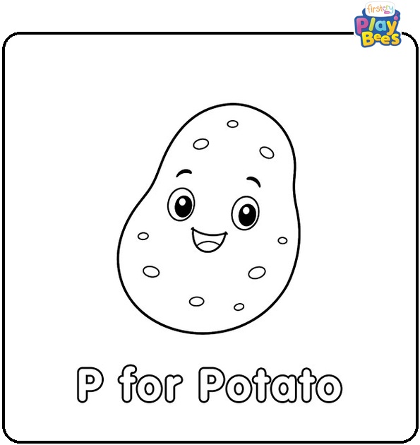 P for Potato Coloring Page P for Potato Coloring Page