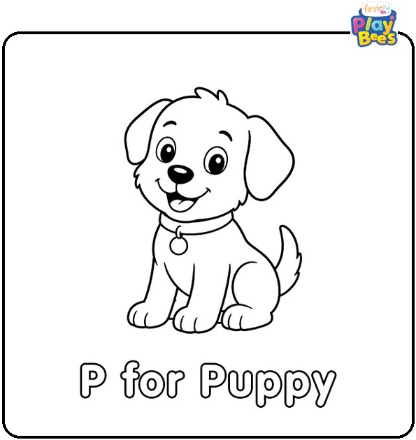 P for Puppy Coloring Page P for Puppy Coloring Page