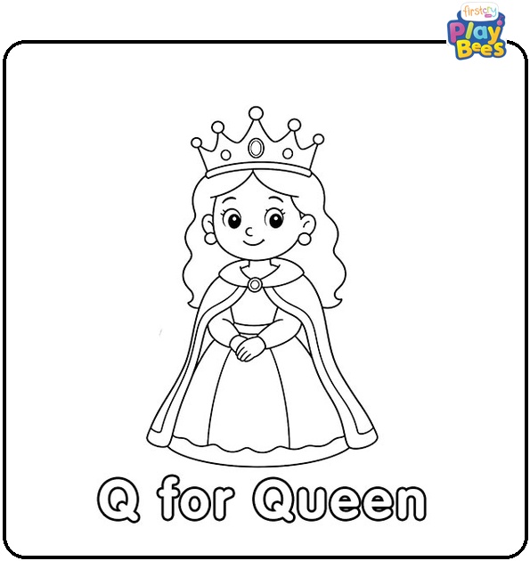 Q for Queen Coloring Page