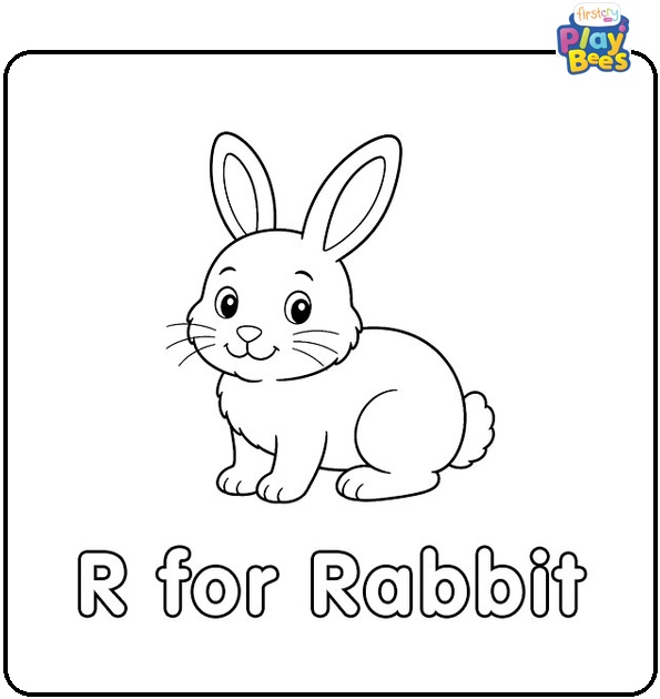 R for Rabbit Coloring Page