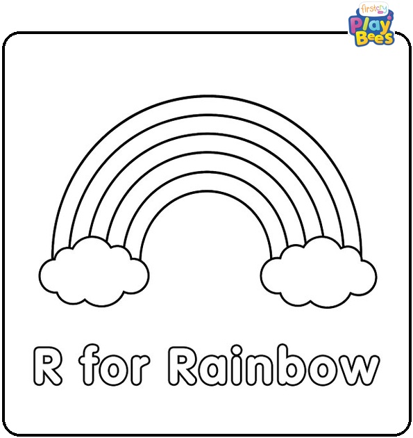 R for Rainbow Coloring Page