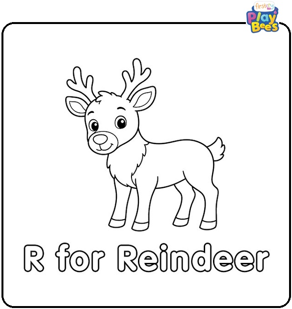 R for Reindeer Coloring Page
