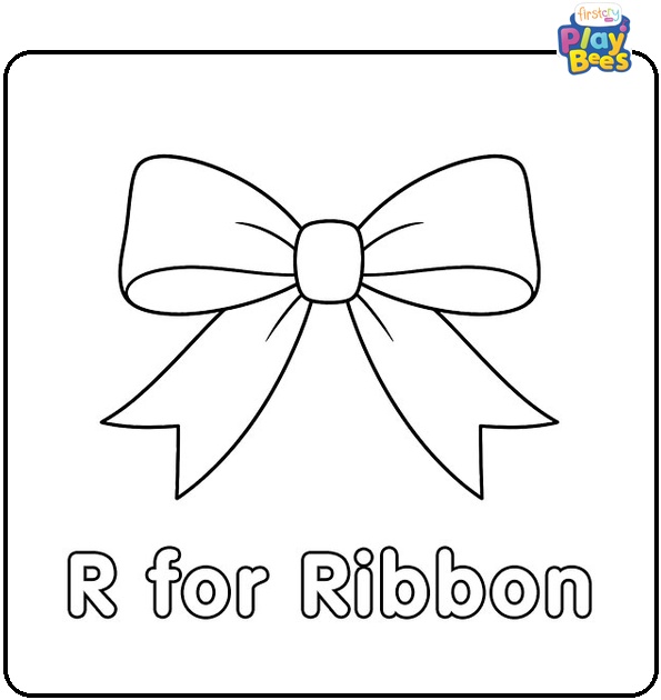 R for Ribbon Coloring Page