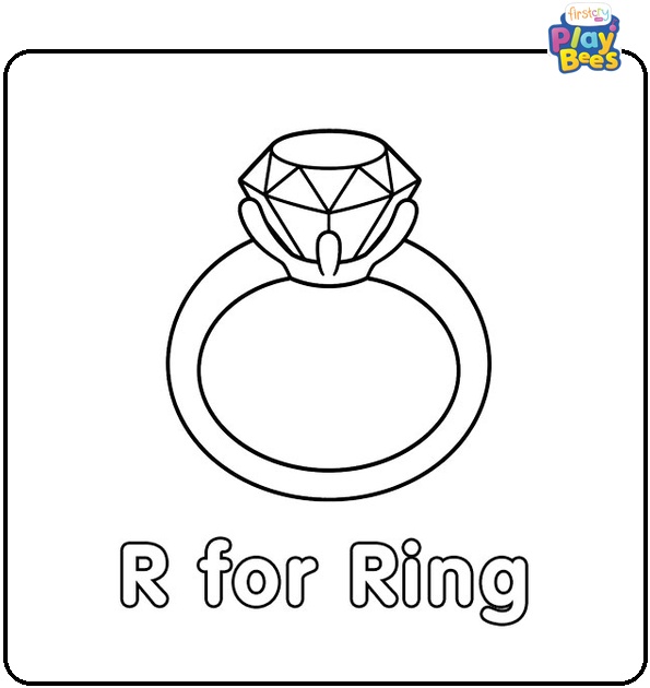 R for Ring Coloring Page