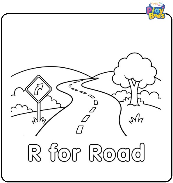 R for Road Coloring Page