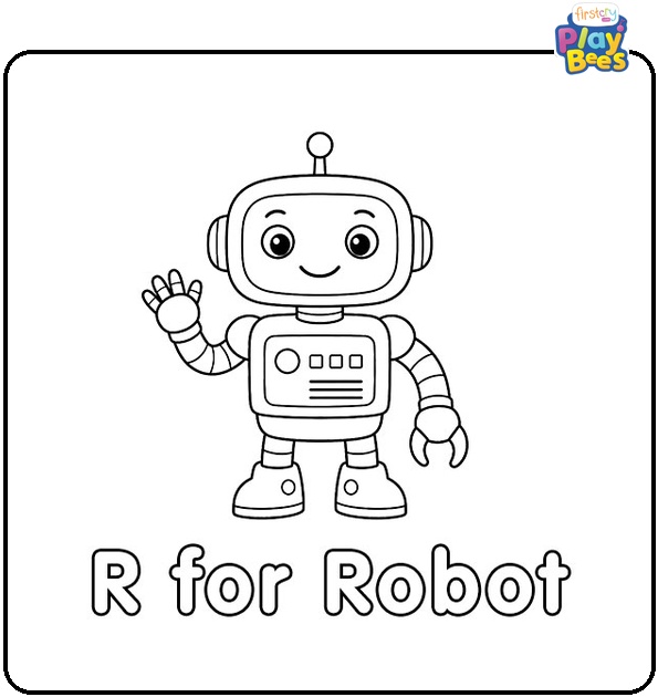 R for Robot Coloring Page