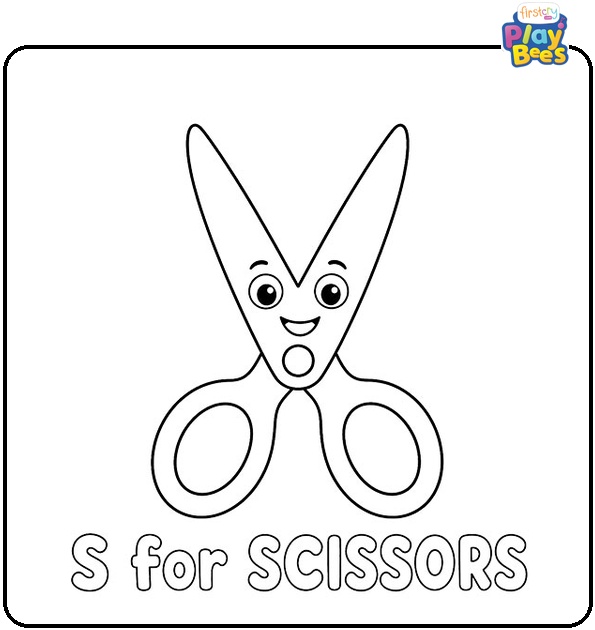 S for Scissors Coloring Page