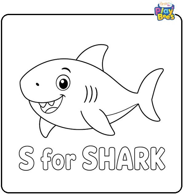 S for Shark Coloring Page