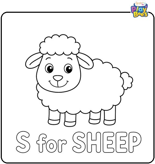 S for Sheep Coloring Page