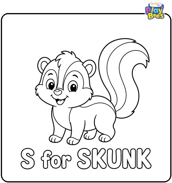 S for Skunk Coloring Page