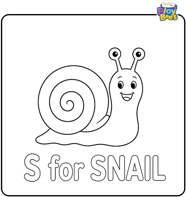 S for Snail Coloring Page